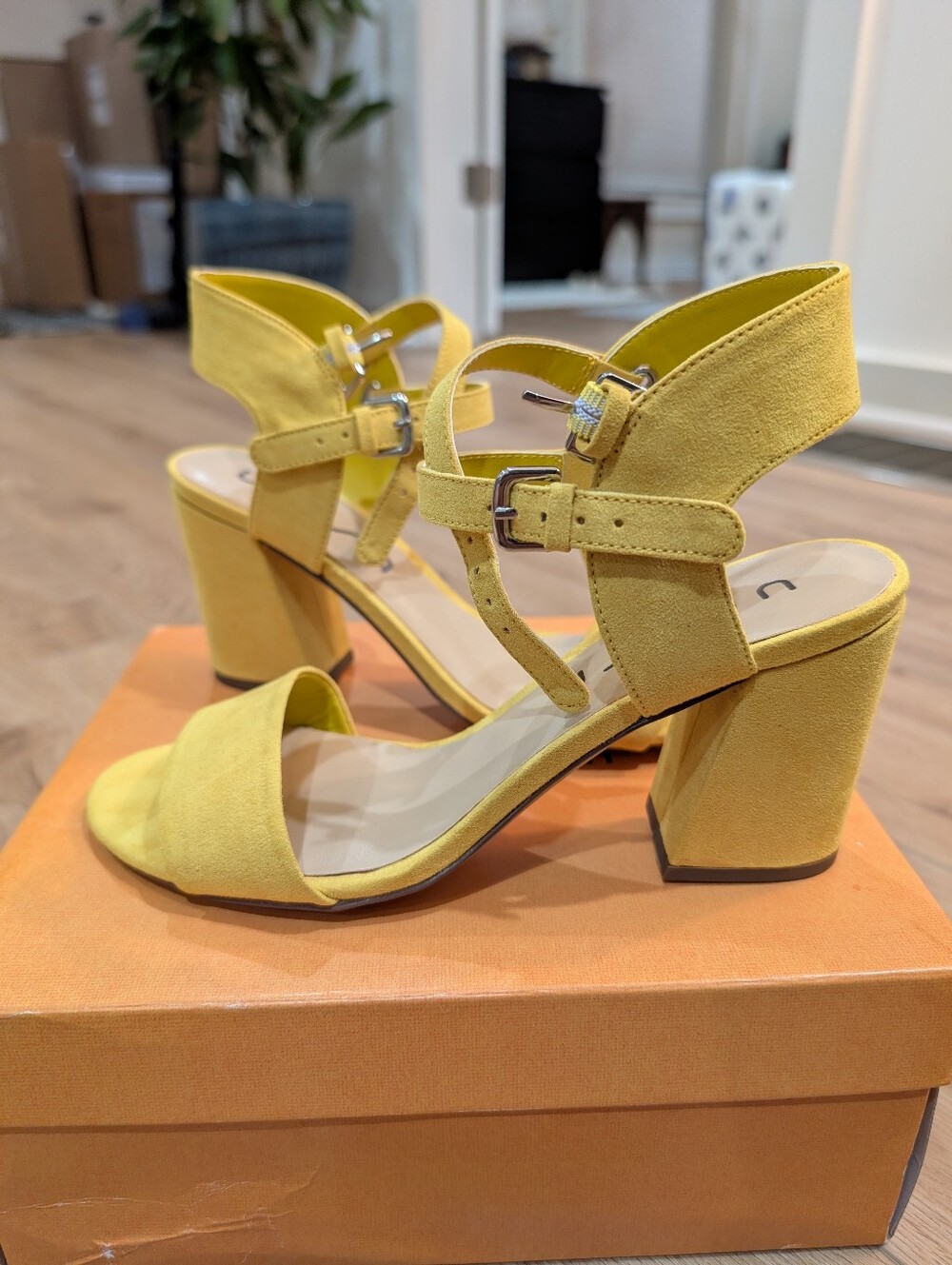 Yellow Unisa Ankle-Strap Heels